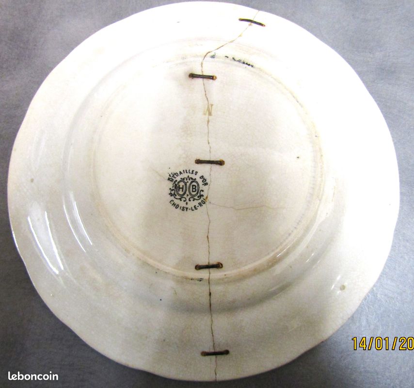 4 rares assiettes parlantes médaille d'or HB Choisy le roi monuments de paris XIX ieme siècle (image 3)