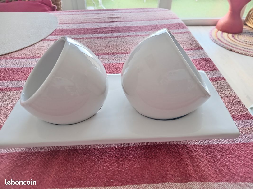 Service apéritif en céramique blanche – Ensemble complet (image 4)