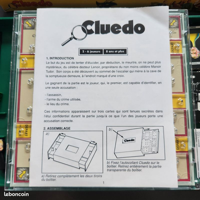 Jeu Cluedo De Voyage Vintage – Version Plateau Compact, Occasion, Marque Miro