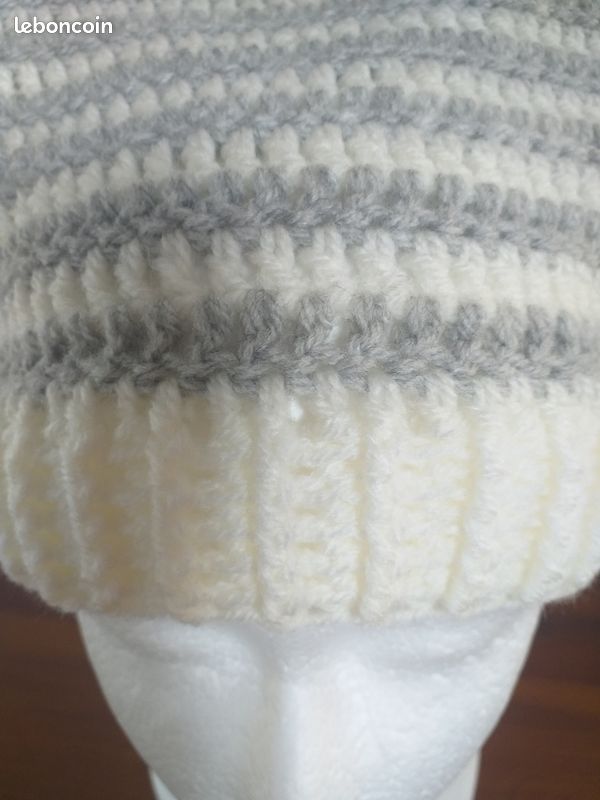 Bonnet Chat Crochet Fait Main - Modèle Unique Et Neuf, Taille Unique Pour Femme