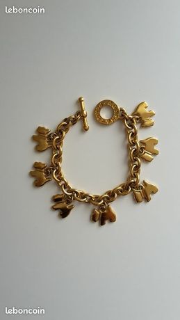 Bracelet à Breloques Agatha Paris Vintage Années 80 - Plaqué Or Avec Chien Scottie - Occasion