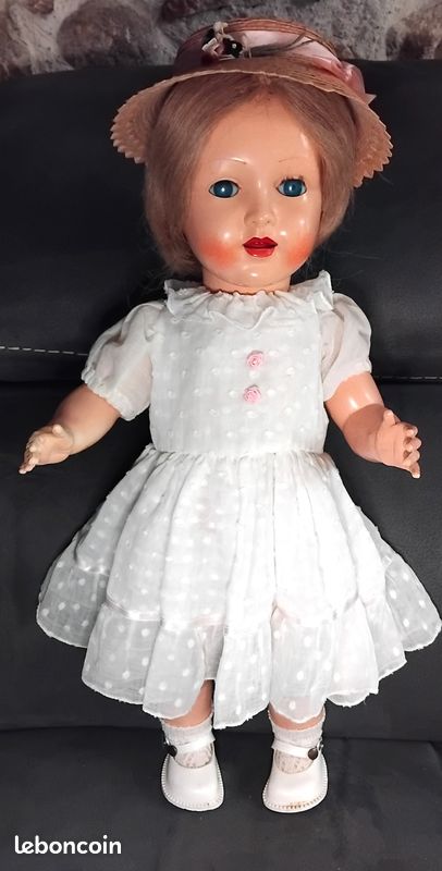 Poupée Raynal Vintage 50 Cm Fille - Fabriquée En France - Très Bon état
