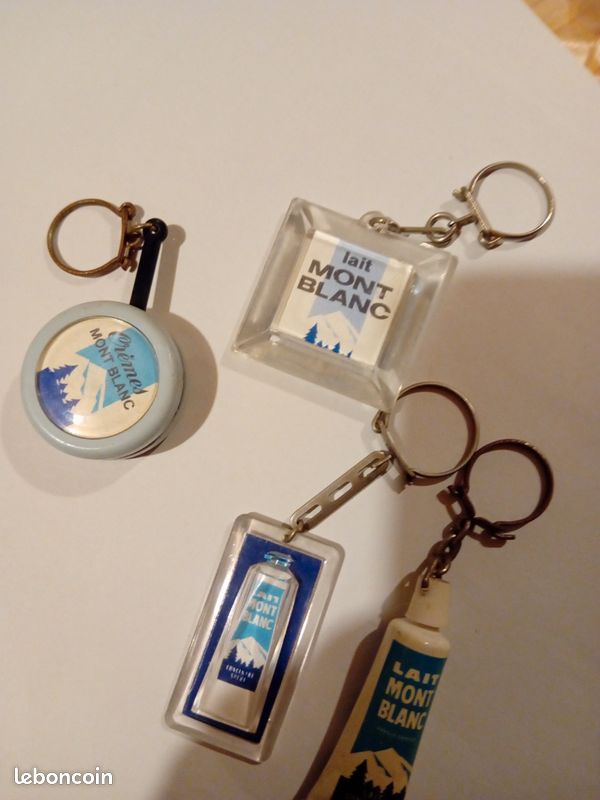 Lot de 4 anciens portes clés Lait Mont Blanc (image 4)