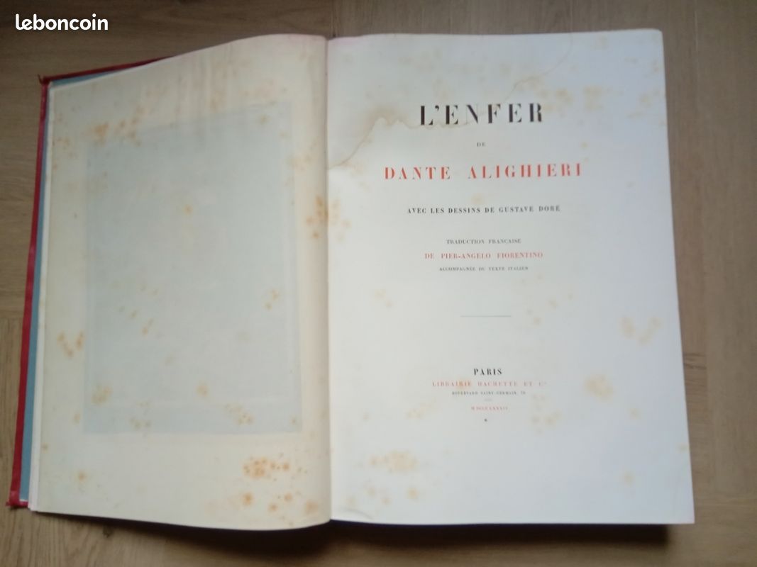 L Enfer, Le Purgatoire et Le Paradis (2 tomes). Avec les dessins de Gustave Doré. Traduction française de Pier Angelo Fiorentino, accompagnée du texte italien (image 14)