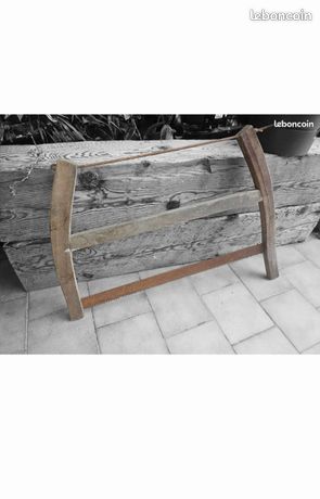 ANCIENNE SCIE BOIS Buches Decoration Outil Lame Acier Vintage Bricolage