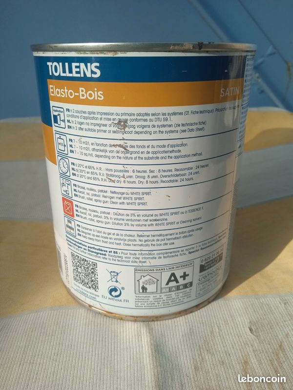 Vend pot de peinture rouge bordeaux satin de 1l pour le bois (image 2)