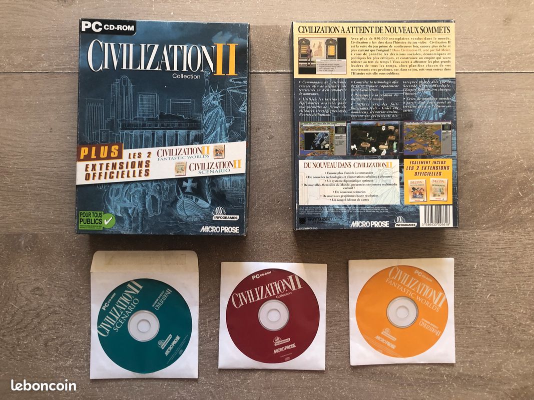 Civilization II : Fantastic Worlds Big Box jeu PC scellé en usine