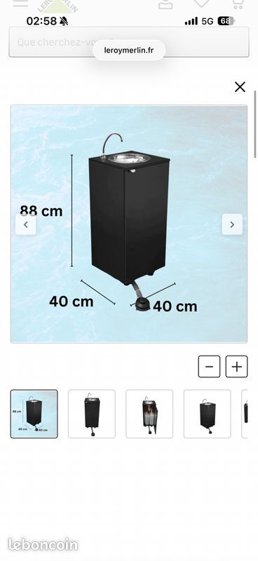 Robinet / Évier / Lavabo indépendant Leroy Merlin NEUF (image 2)