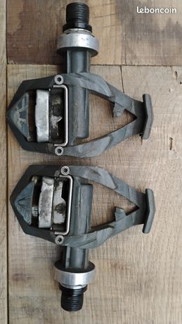 Pédales Automatiques TIME ROAD Vintage – Occasion – Blanc/rouge, Axe 9/16, Fabrication Française