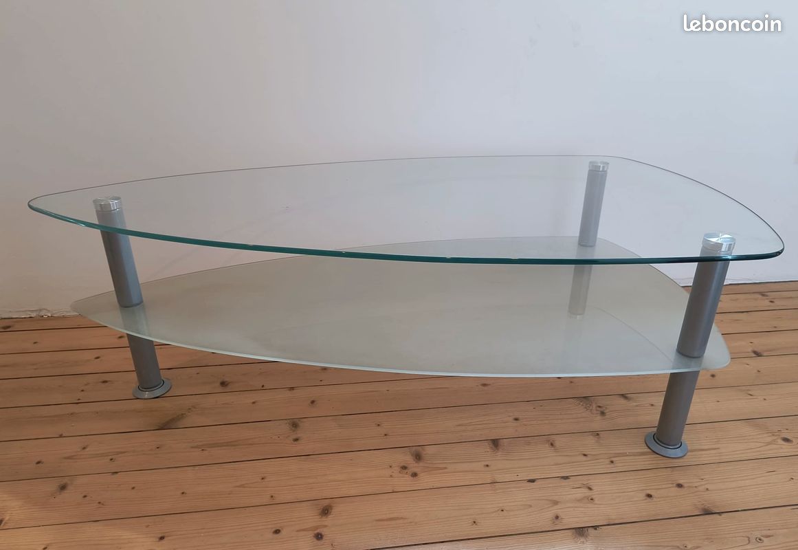 Table basse de salon en verre (image 1)