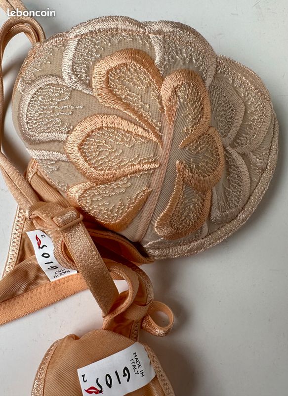 Ensemble lingerie beige doré Gios Italia Set Mela taille 2/M (image 6)