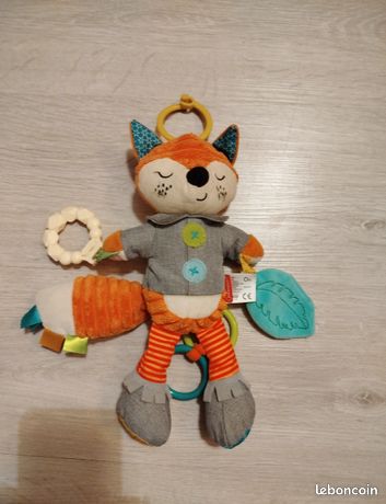 Peluche Sensorielle Infantino Renard - Hochet Et Anneau De Dentition | Jouet Bébé 0+