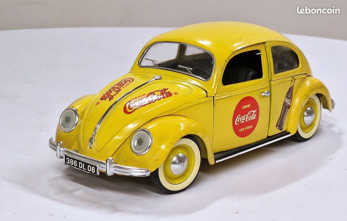 miniature Edo car Volkswagen vw Beetle 1300- 1/43 - 1989 Yellow Metal - Sold