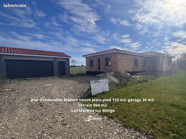 Les martres-sur-morge – maison neuve 133 m² a personnaliser | plain-pied | terrain 994 m² | garage 36 m²
