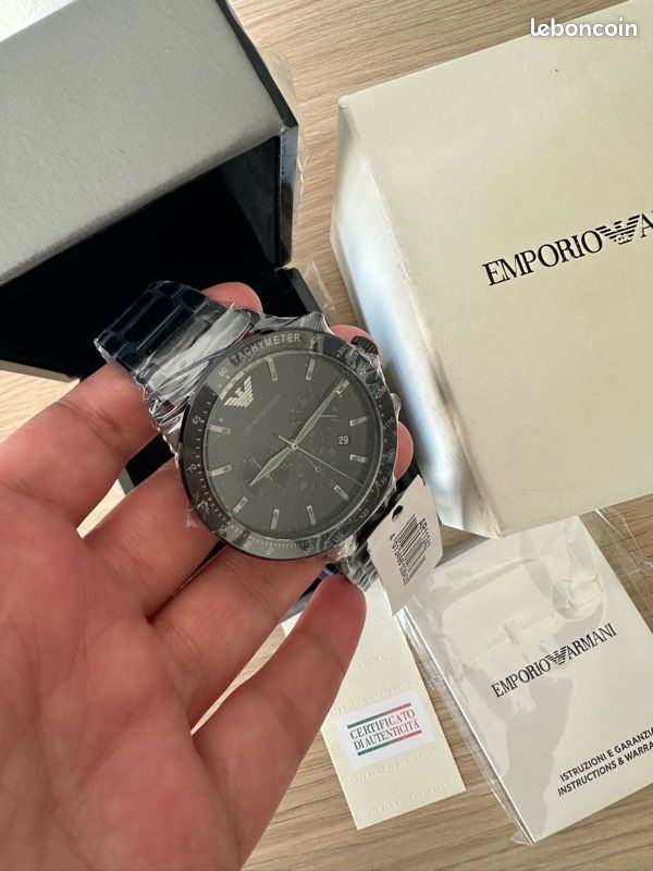 Montre Emporio Armani black noir neuf (image 16)