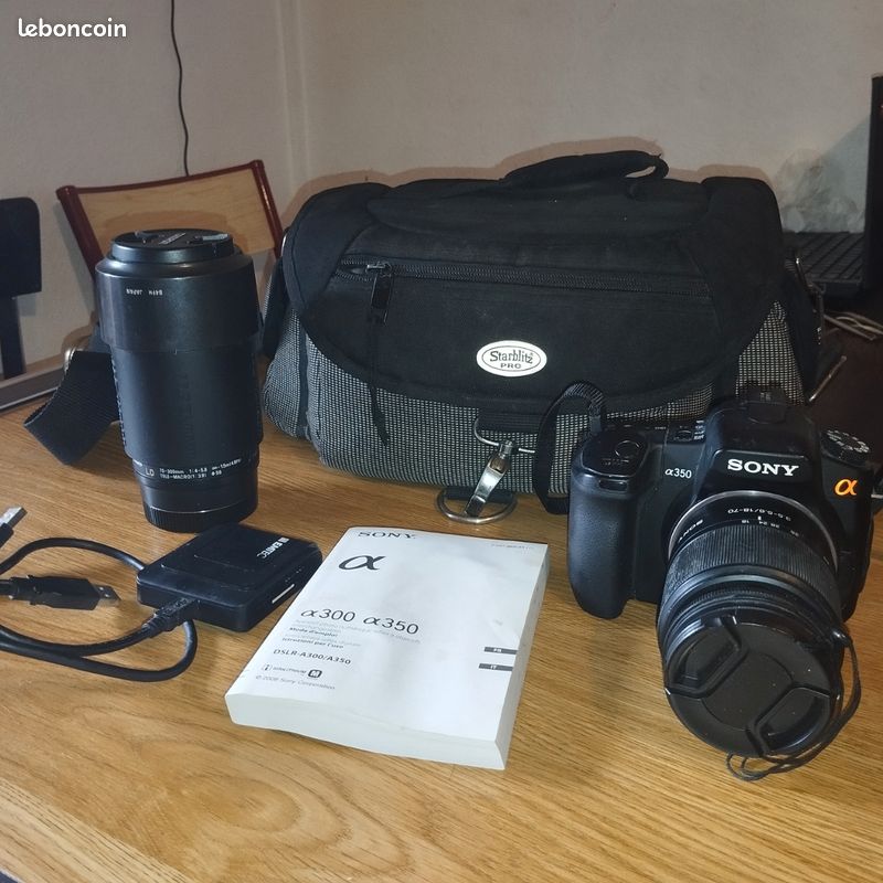 Sony Alpha A350 APSC + 3 Objectifs Et Sacoche – Reflex Numérique Occasion