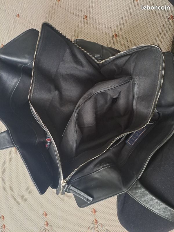 Sac à main cuir noir Nicoli (image 9)