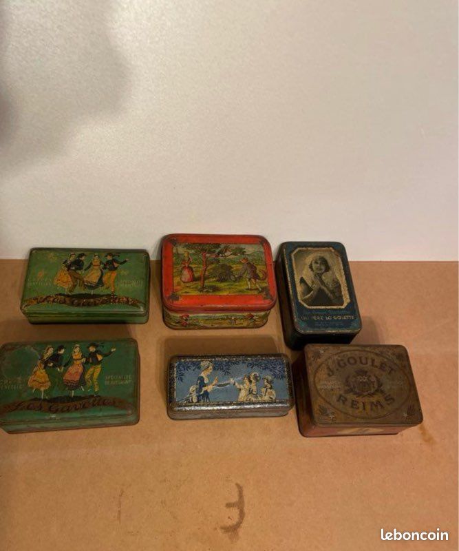 2 boîtes à épices publicitaires en métal anciennes - Huile d'olive