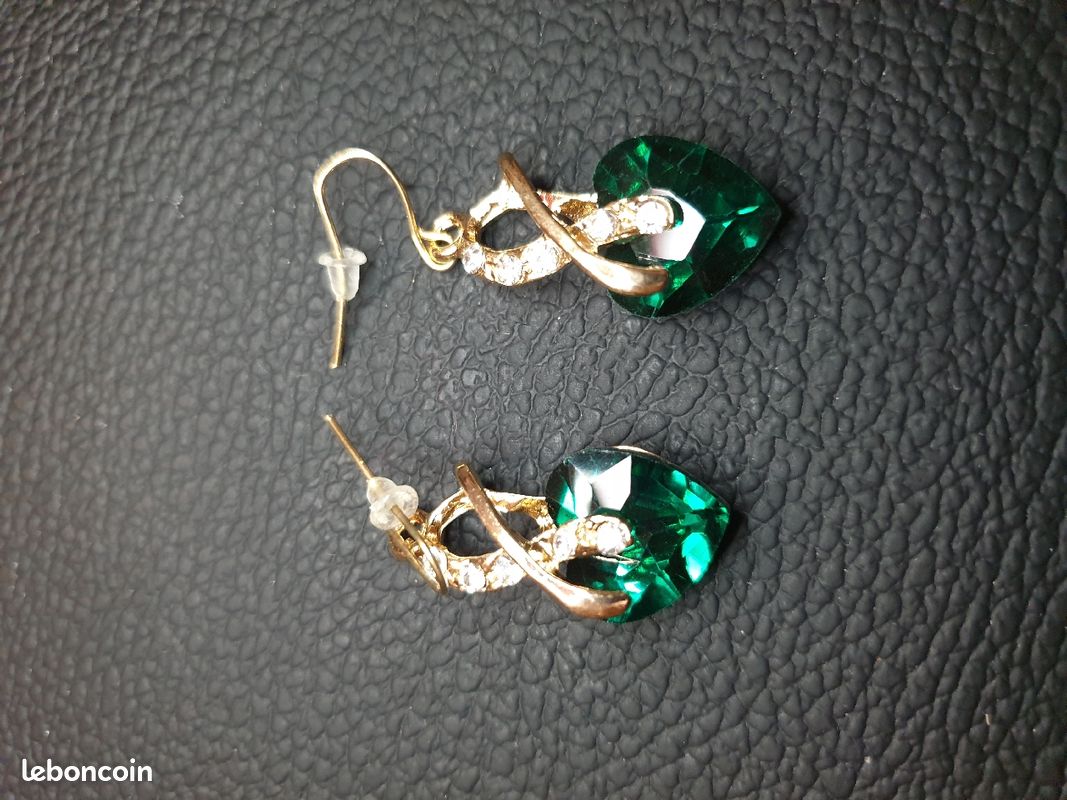 Parure "Gros coeur" vert (image 5)