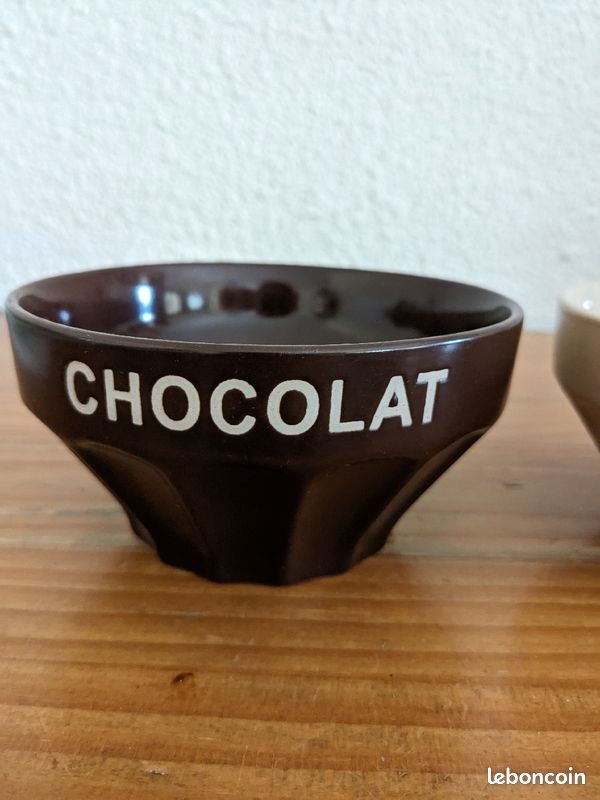 Lot deux Bols Chocolat à Facettes (image 3)