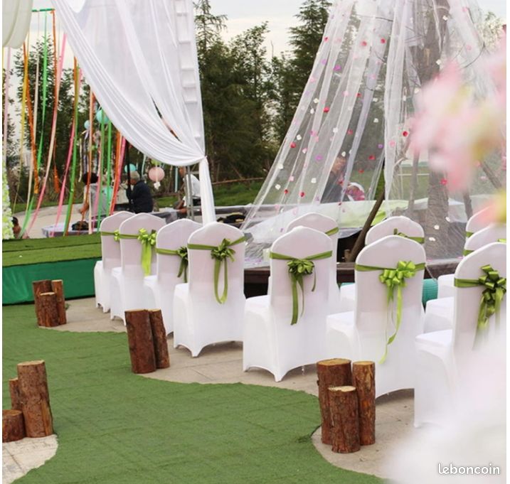 Housses de chaises blanche en lycra extensible (image 5)
