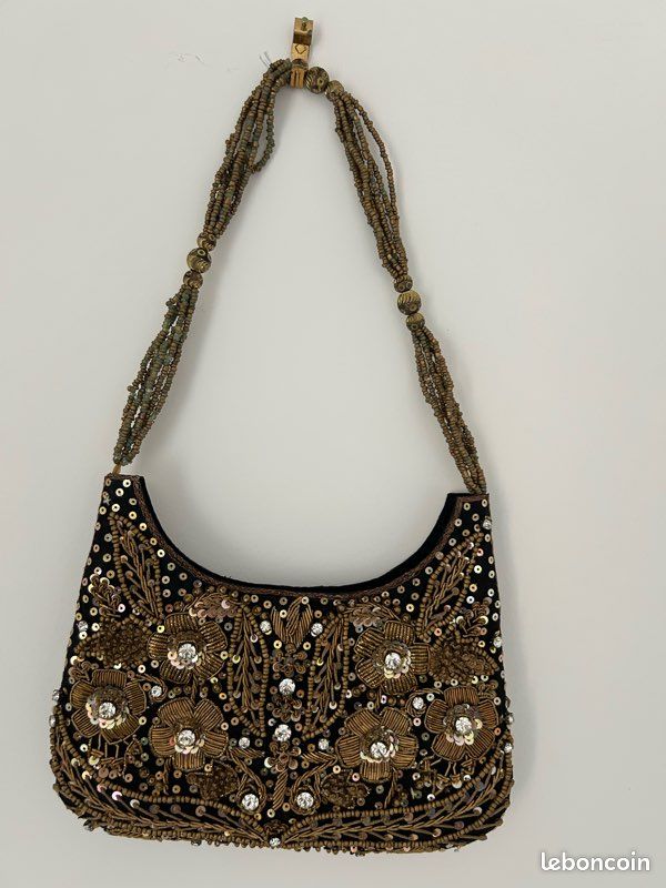 Sac vintage perlé et brodé – pièce élégante et unique (image 1)