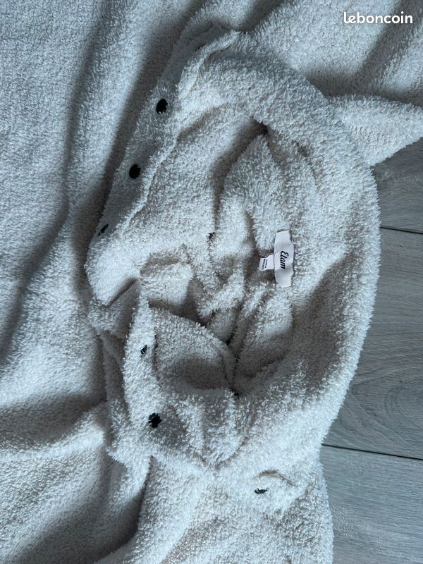 Etam – Pull poncho écru en éponge – col boutonné – M/L (image 6)