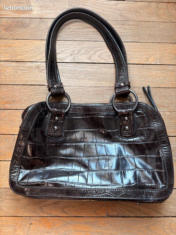 Sac à main Marc O'Polo - Effet Croco Chocolat (image 1)