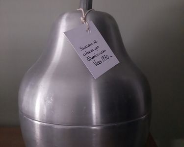 Seau à Glace Sphérique Vintage QUIST - Années 60-70 - Plastique Argenté - UK
