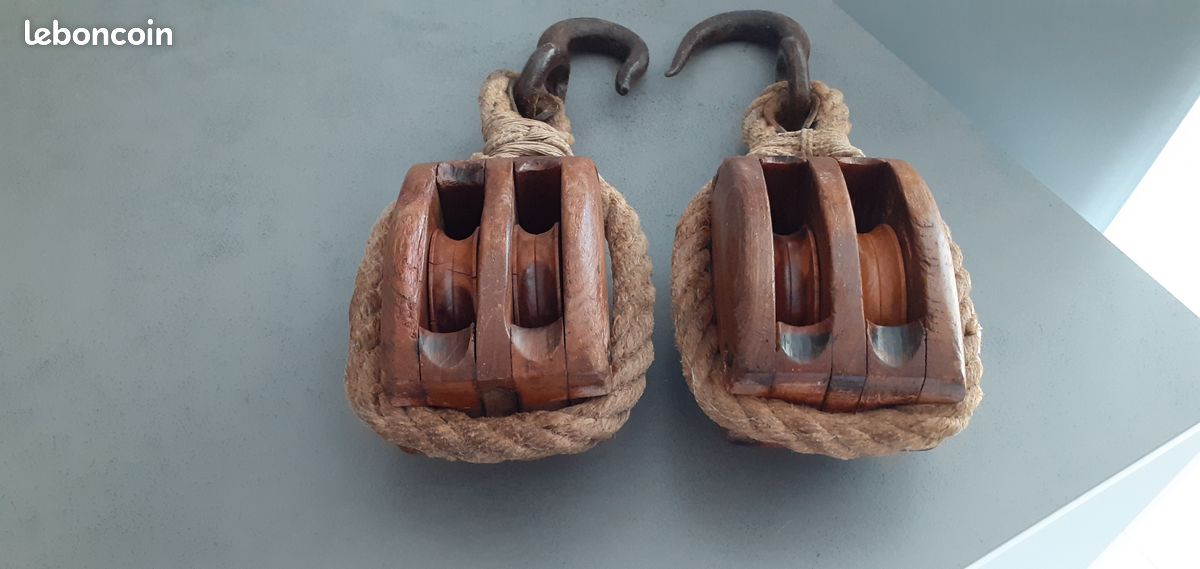 Poulie Giant Vintage en Bois pour Bateau, 1930s en vente sur