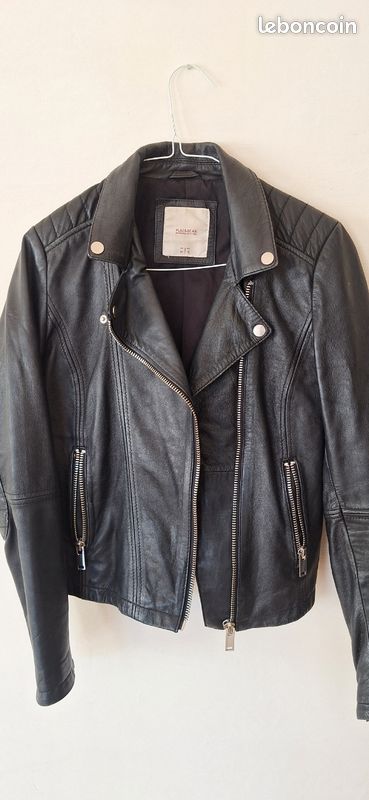 Simili Cuir Pull And Bear Perfecto Noir Veste Similicuir Veste
