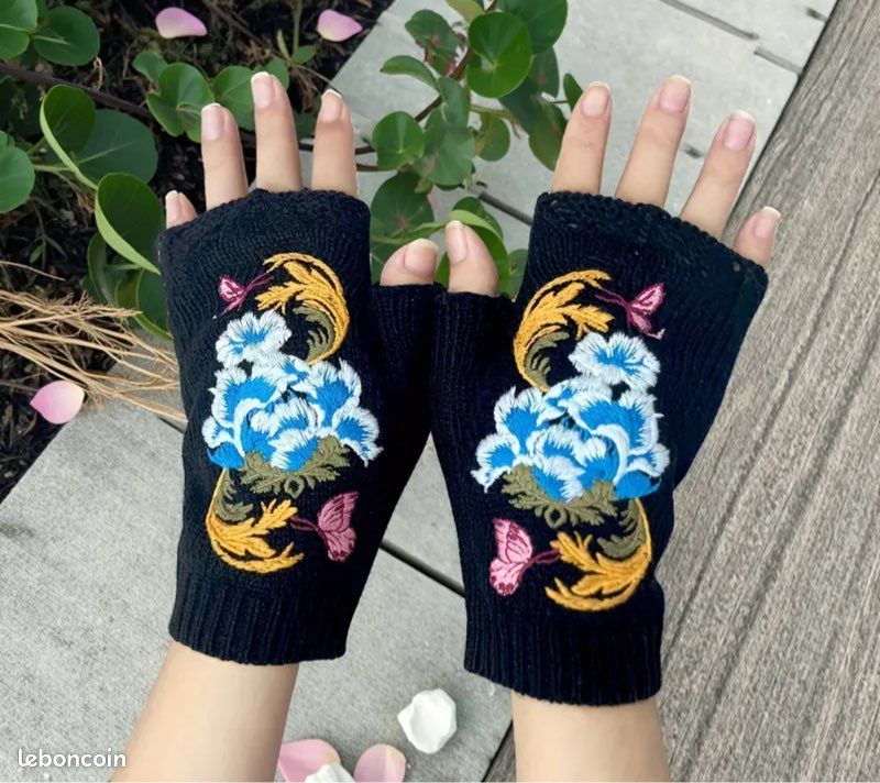 Gants longs sans doigts pour femmes, manches de bras tricotées, chauds Gants longs sans doigts pour femmes, manches de bras tricotées, chauds