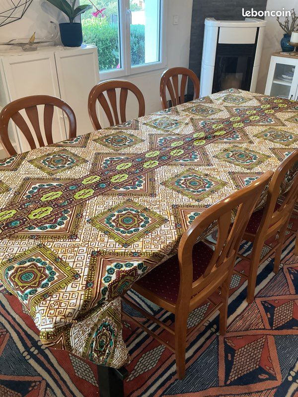 Nappe et 6 serviettes en tissu wax (image 2)