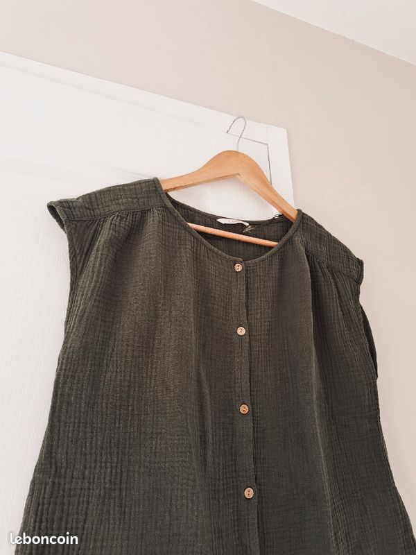 Haut d'été coton gauffré Camaïeu taille 40 (image 2)