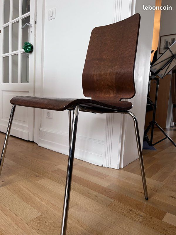 Magnifique chaise vintage en contreplaqué cintré (image 1)