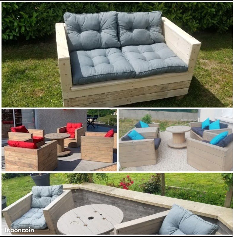 Fauteuil bois de palette et table (image 3)