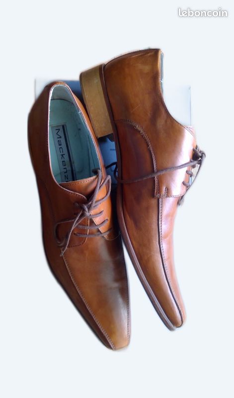 Chaussures Homme Italiennes Vintage Faites Main - Marque L Guillo - Pointures 44.5 Et 45 - Marron - Neuf Avec Boîte