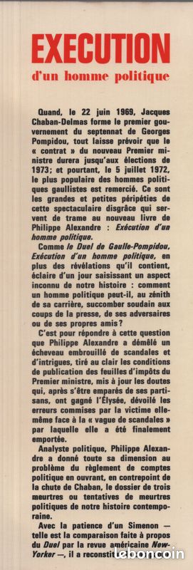 960V - Philippe ALEXANDRE / Exécution d'un homme politique (image 5)