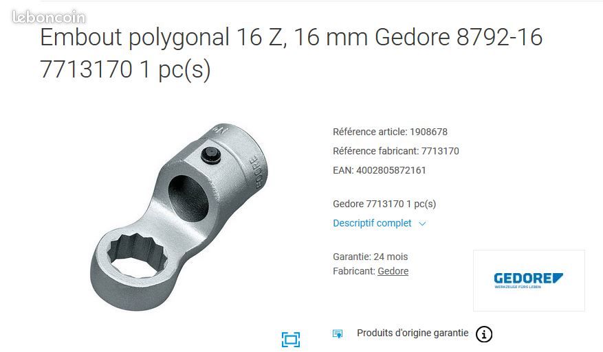 Embouts polygone à oeillet (image 1)