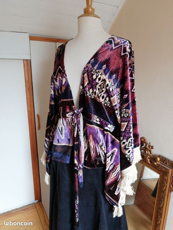 Veste gilet poncho bohême T U JUST ME (image 6)