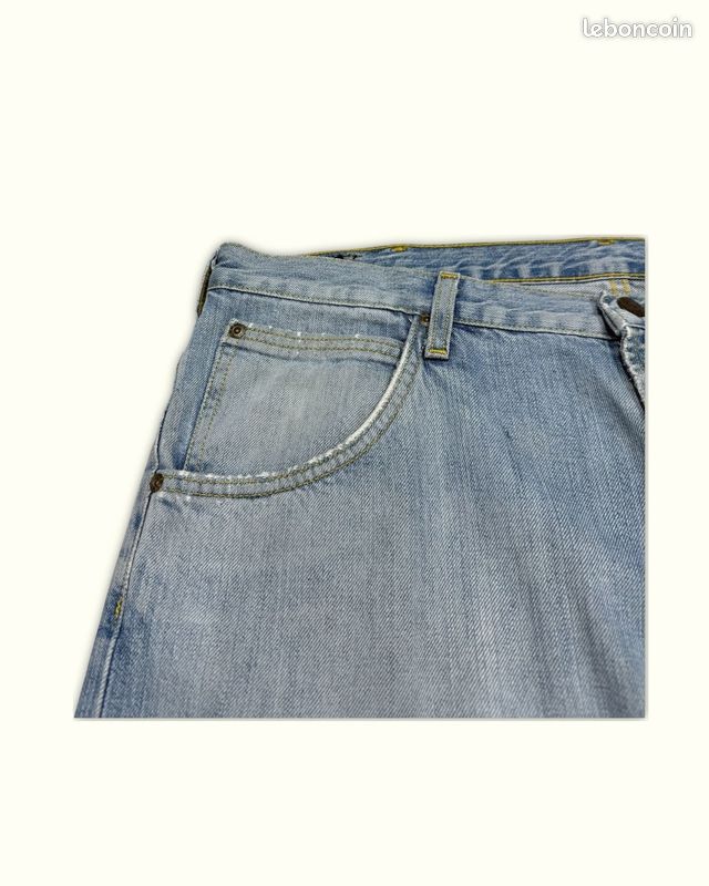 Jeans Homme Lee W36 L32 Bleu clair Coton Traces d'usure visibles Regular Normal (image 3)