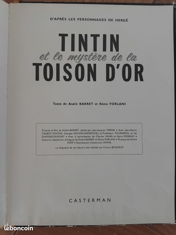 Tintin et le Mystère de la Toison d’Or – Casterman (image 3)