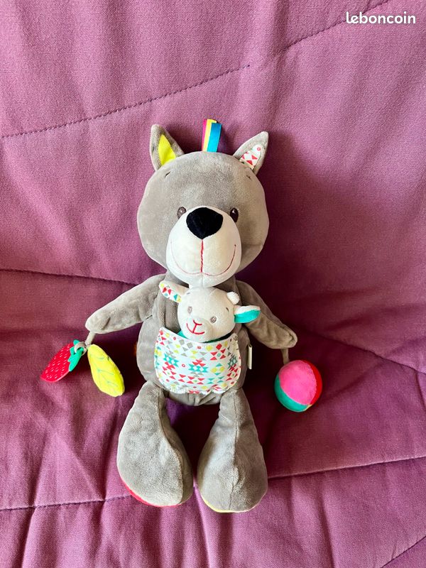 Peluche loup, éveil enfant (image 1)