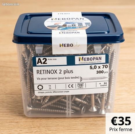 300 Vis SPAX Inox A2 5x70 Torx - Vis à Bois - Boîte Neuve
