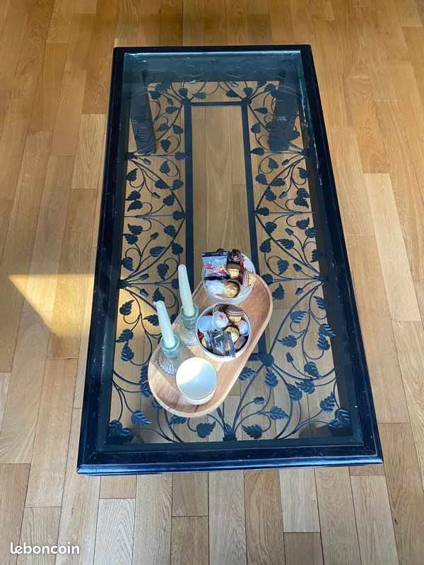 Table basse bois massif/metal (image 1)