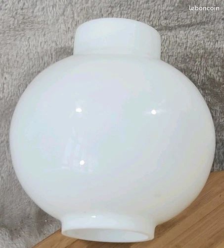 Ancien tulipe globe boule lampe suspension A Emboîtement Opaline Blanc Ø10,3 Cm (image 2)