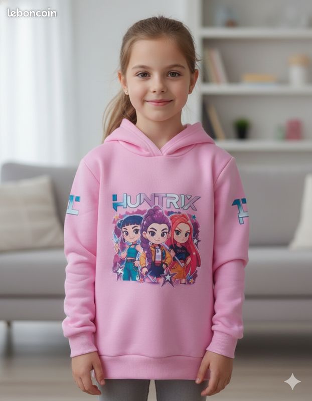 Survêtement Fille Kpop Huntrix Y2K 2 Pièces - Hoodie à Capuche + Jogger Imprimé Anime Streetwear Tendance Pour Ados Et Enfants