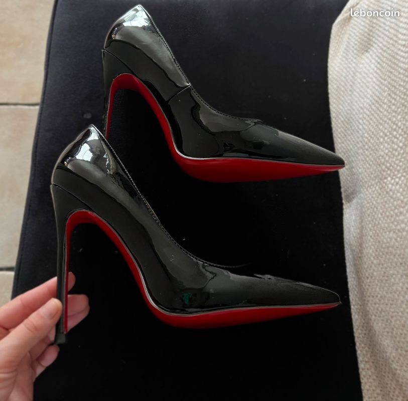 Talons noir 12cm semelle rouge Chaussures