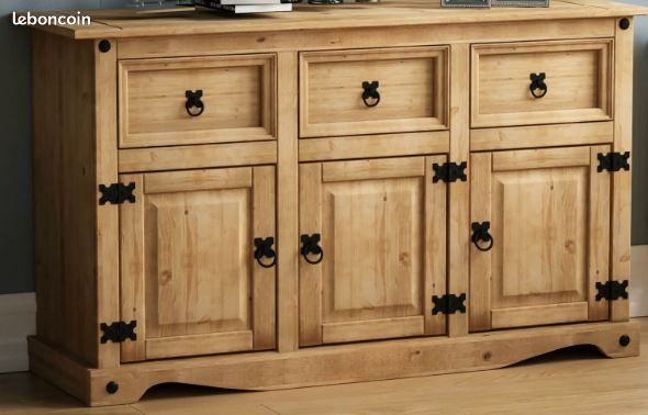 Buffet 3 portes en pin (image 1)