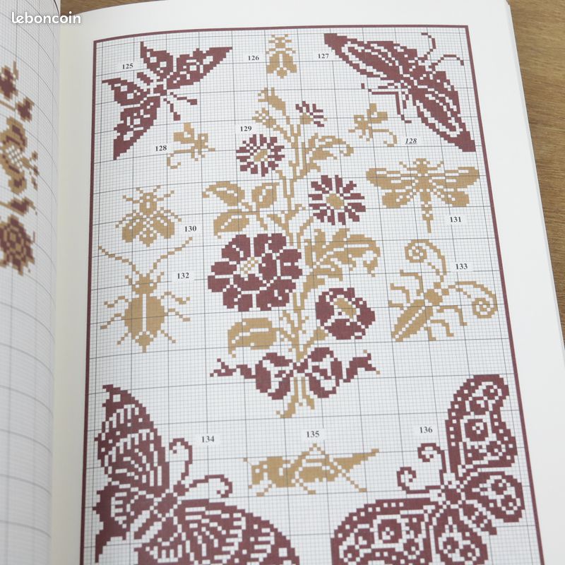 Coffret Répertoire des motifs + 6 grilles géantes - Valérie Lejeune - Editions de Saxe / Mango - Point de croix (image 5)